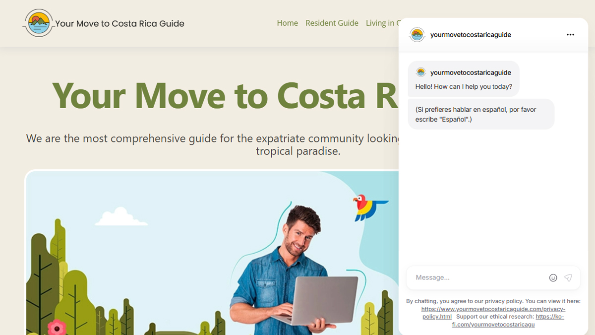Relocation Guide Project User Interface Mockup